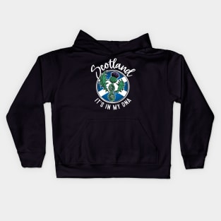 Scotland - It's in my DNA. Scottish thistle with a DNA strand on the flag of Scotland design Kids Hoodie